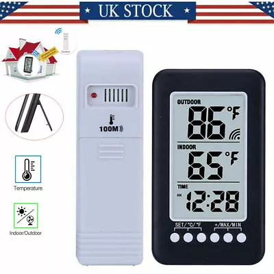 Digital Thermometer Clock Temperature Wireless Transmitter Meter Indoor/Outdoor • $9.99