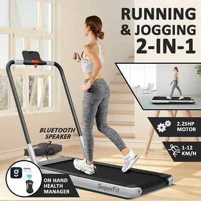 $409.95 • Buy 2 In 1 Electric Treadmill Folding Walking Running Machine For  Home Gym Exercise