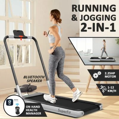 $409.95 • Buy 2 In 1 Electric Treadmill Folding Walking Running Machine For  Home Gym Exercise
