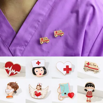 Medical Brooch Nurse Pin Doctor Nurse Heartbeat Shape Brooch Fashion Jewelry • £2.84