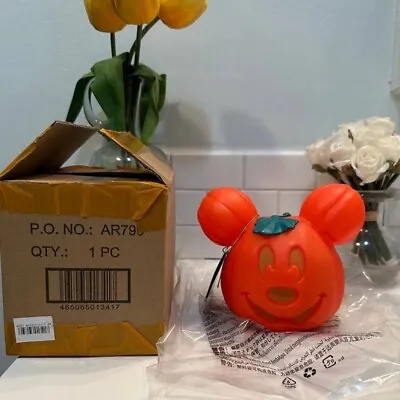 🚀Disney Parks 2023 Mickey Mouse LIGHT UP Jack O’ Lantern Pumpkin SMALL  📦✅Free • $68.99