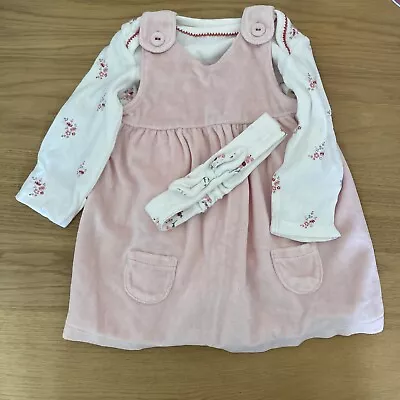 Baby Girls Dress With Matching Vest And Headband Age 3-6 Months Marks & Spencer • £4.99