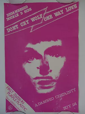 DAMNED Don't Cry Wolf / One Way Love ORIG 1977 Promo Poster 9  X 14  Punk STIFF • £92.04