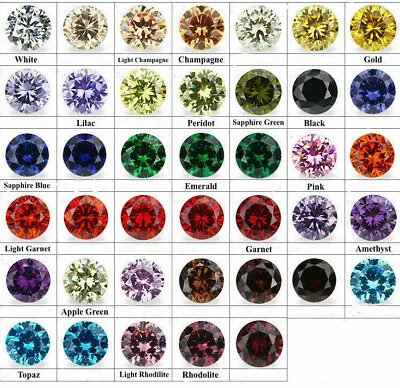 $21 • Buy Cubic Zirconia Loose  Round & Hearts  Many Colors & Sizes Best Quality