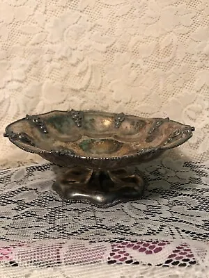 Antique Homan Mfg Co Quadruple Silver Plate Footed Pedestal 8.5  Fruit Bowl   B1 • $11.76