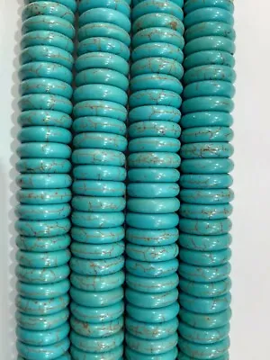 Iolite Turquoise 12X3MM Plain Coin RONDELLE APPR.125 Beads 1STRAND 2Strands 1LOT • £14