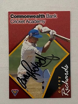 $8 • Buy 1995/96 Futera Cricket Card - Corey Richards (CBA CA) - Hand Signed Autograph