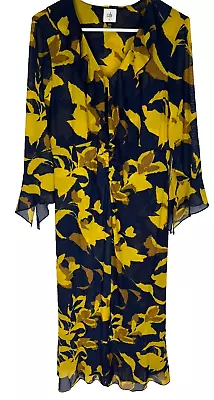 CABI Midnight Dress Floral Burst Nylon Stretch Bell Sleeve Maxi Size M #4242 NEW • $51.40