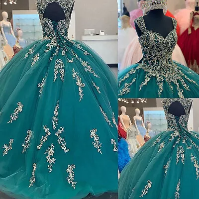 Emerald Green Quinceanera Dresses Sweet 16 Birthday Pageant Party Prom Ball Gown • $145.35