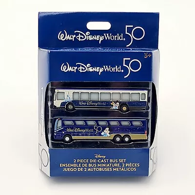 Disney Parks Walt Disney World 50th Anniversary Bus Set Miniature Die-cast NEW • $29.49