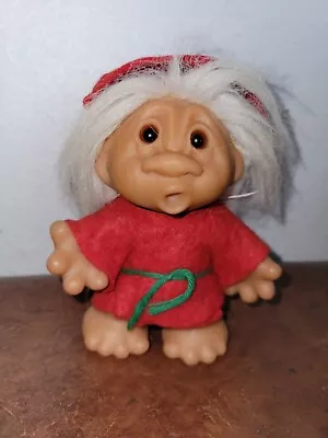 Vintage Thomas Dam Troll Doll Playmate White Hair O Mouth • $45