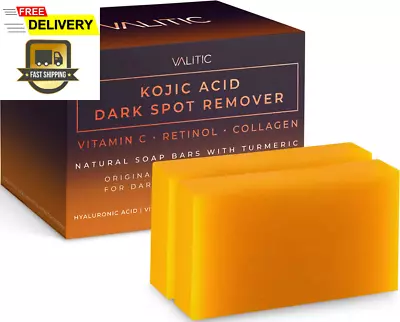 VALITIC Kojic Acid Dark Spot Remover Soap Bars With Vitamin CRetinol2 Pack USA • $26.98