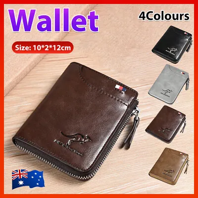 Men's RFID Blocking Leather Short Wallet Credit ID Card Cash Holder Purse AU • $12.55