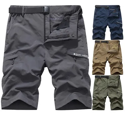 Men's Quick Dry Cargo Shorts Multi-Pockets Breathable Safari Work Shorts • £19.80