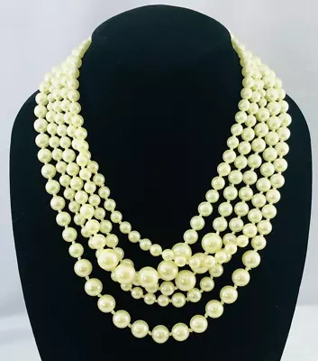 JCREW Multi Strand Glass Faux Pearl Hand Knotted Hammock Necklace • $25