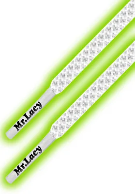 Glow Laces Mr Lacy Ropies Glow Collection Round Laces Glow In The Dark Green • £10.79