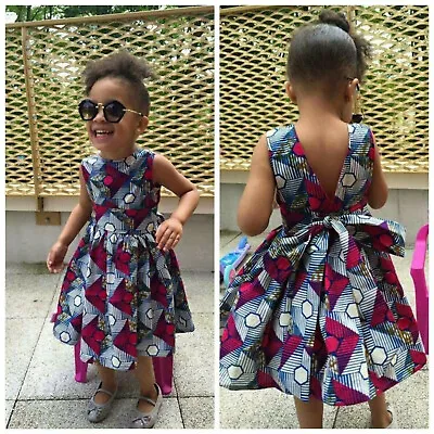 Infant Baby Kids Girls African 3D Digital Print Princess Dress Party Clothes • $26.38