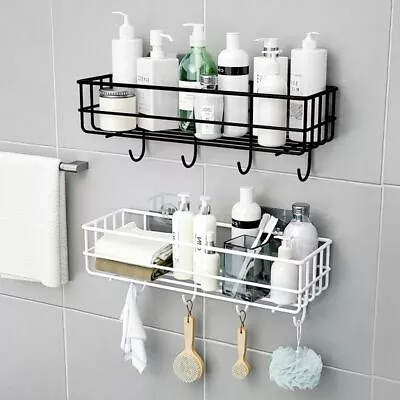 Wall Mounted Rack Kitchen Bathroom Shower Shelf Storage Suction Hanging Basket • $18.99