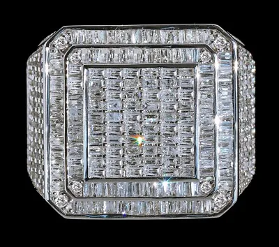 4Ct Natural Diamond 14K Gold Engagement Cluster Men Ring RWG133-B-14-9.5-20 • $455