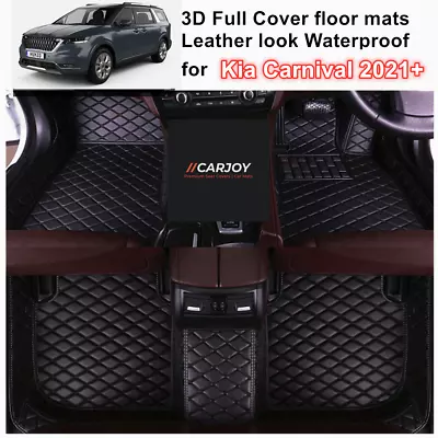 3D Full Cover Waterproof Car Floor Mats For New Kia Carnival 8 Seats 3-row 2021+ • $175.50