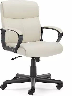 Executive Office Chair With Padded Armrests Adjustable Height PU Leather Swivel • $70.18