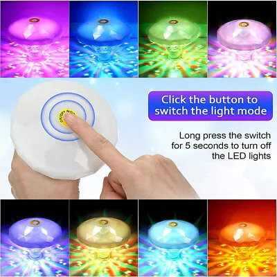 Underwater Hot Tub RGB Colorful LED Floating Bath Lights Lazy Spa Disco Lamp UK • £8.66