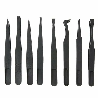 8X Tweezers Kit ESD Plastic Forceps Set For Hobby Craft Arts Jewelry Beads Pick • $7.99