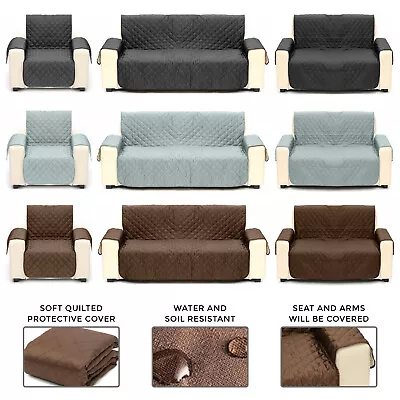 Quilted Chair Seat Couch Home Pet Hair Cover Mud Protector Sofa Throw 3 Colours • £7.85