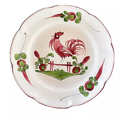 Vintage French Faience Dinner Plate With Rooster • $28