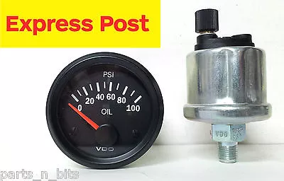 VDO 52mm 12V COCKPIT VISION 100 PSI OIL GAUGE AND SENDER EXPRESS POST • $128.20