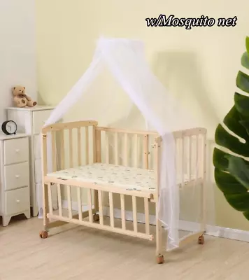 Wooden Baby Cot Bed With Mulit-fuction + Toddler Cot Converts To Chair UK • £69.65