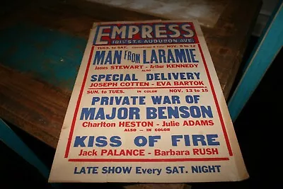 1950s Empress Theater Movie Marquee Poster New York City Man From Laramie • $9.99