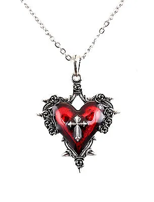 $14.99 • Buy Red Cross Sacred Heart Spike Rose Thrones Steampunk Necklace Pendant Punk Goth 