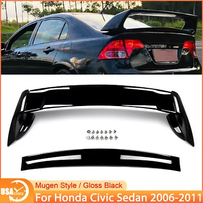 Trunk Spoiler Wing Black Painted JDM MUGEN Style FOR 2006-2011 Honda Civic Sedan • $60