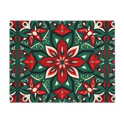 Placemat Beige Red Green Holly Bandana Mexican Pattern Cotton Wedding Table • $29.95