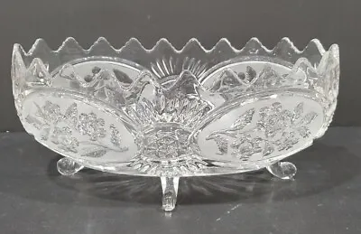 Large Vintage Crystal Zajecar Crystal Oval Shape Fruit Bowl Made In Yugoslavia • $47.25