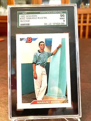 Mariano Rivera 1992 Bowman Rookie Card #302 Graded SGC 96 Mint 9 Hall Of Fame • $99.95