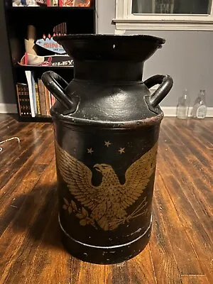 VTG Superior Steel Metal Milk Dairy Jug Container Can Eagle USA Black Americana • $70