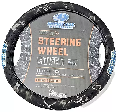 Mossy Oak Fishing Premium Steering Wheel Cover Universal Size Black Durable • $29.99