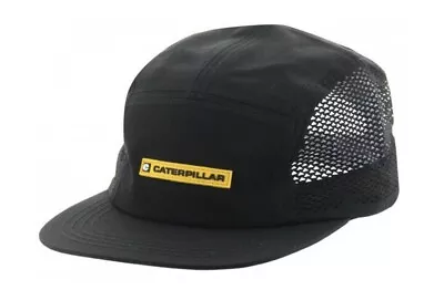 Caterpillar 5 Panel Cap/Hat Black-Yellow CAT Logo Adjustable Closure FREE SHIP • $69.95