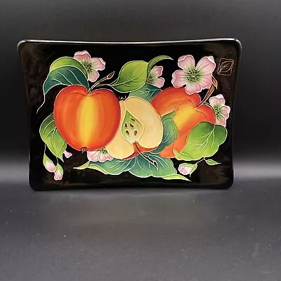 Blue Sky Jeanette J McCall Apple Blossoms Plate Tray 2004 Raised Relief Outline • $28