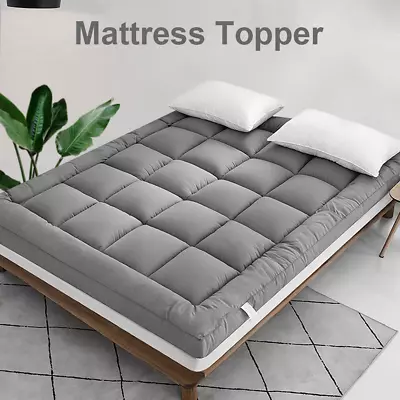 Hotel Quality Mattress Topper 10cm Deep Thick Single Double King Super All Sizes • £22.99