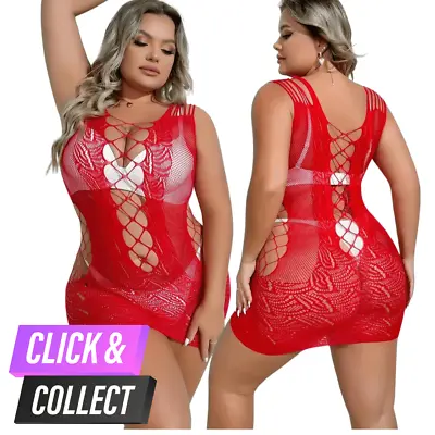 £7.99 • Buy Womens Sexy/Sissy Plus Size Lingerie Fishnet Bodysuit Body Stocking Bodysuit