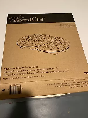 Pampered Chef Microwave Chip Maker 1241 Set Of 2 Used With Original Box • $7.50