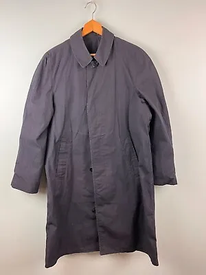Military ALL WEATHER BLACK Trench Rain Coat Size Small (34-36R) Button Up • $25.99