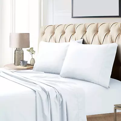 Tribeca Living 800 Thread Count Egyptian Cotton Sateen Deep Pocket Sheet Set Qu • $146.62