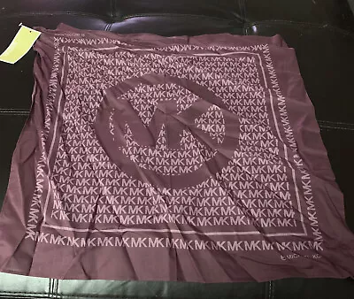 NWT Michael Kors MK Logo Bandana One Size 20.5” X 20.5” Purple Cotton D12 • $16.49