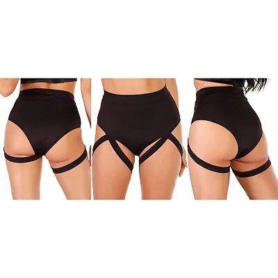 Womens High Waist Booty Shorts Hot Pants With Garter Yoga Knickers Clubwear • $9.58