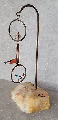 Vtg Mid Century Jere Kinetic Copper Enamel Perched Birds  Mobile Table Sculpture • $398.95