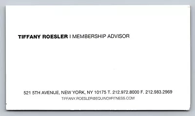 Vintage Business Card Tiffany Roesler New York Equinox Fitness  • $3.99